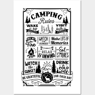 Camping rules Posters and Art